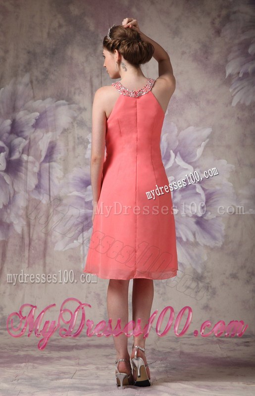Gorgeous Watermelon Homecoming Dresses Empire Scoop Beading