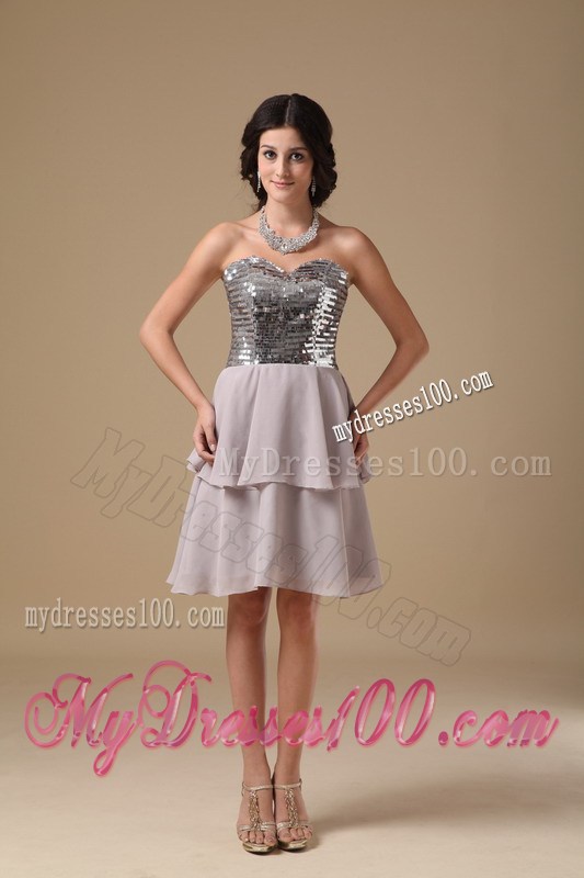 Cheap Grey Sweetheart Sequin Homecoming Dresses for Girl