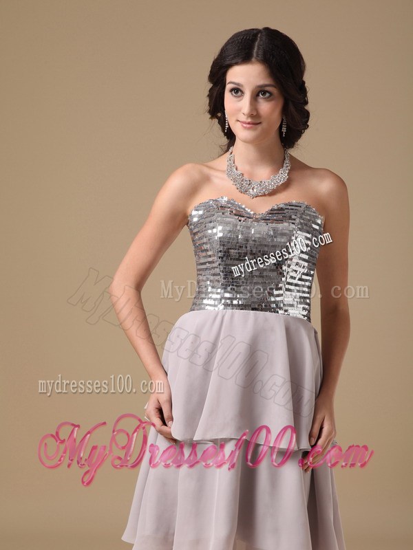 Cheap Grey Sweetheart Sequin Homecoming Dresses for Girl