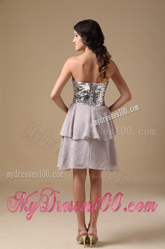 Cheap Grey Sweetheart Sequin Homecoming Dresses for Girl