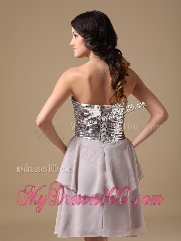 Cheap Grey Sweetheart Sequin Homecoming Dresses for Girl