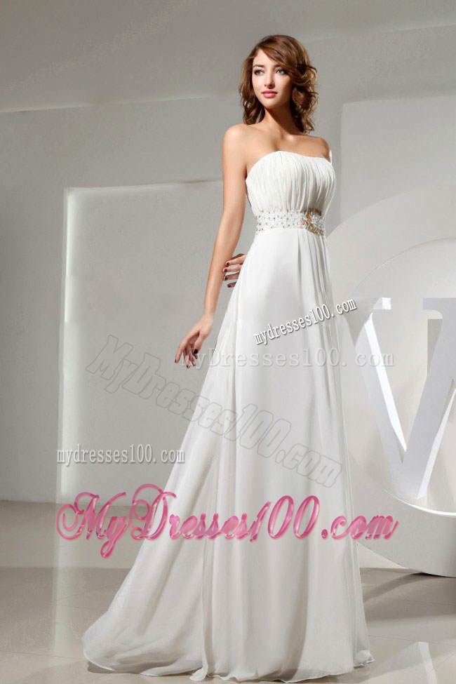 Simple Homecoming Dresses With Beaded Decorate Waist and Ruche