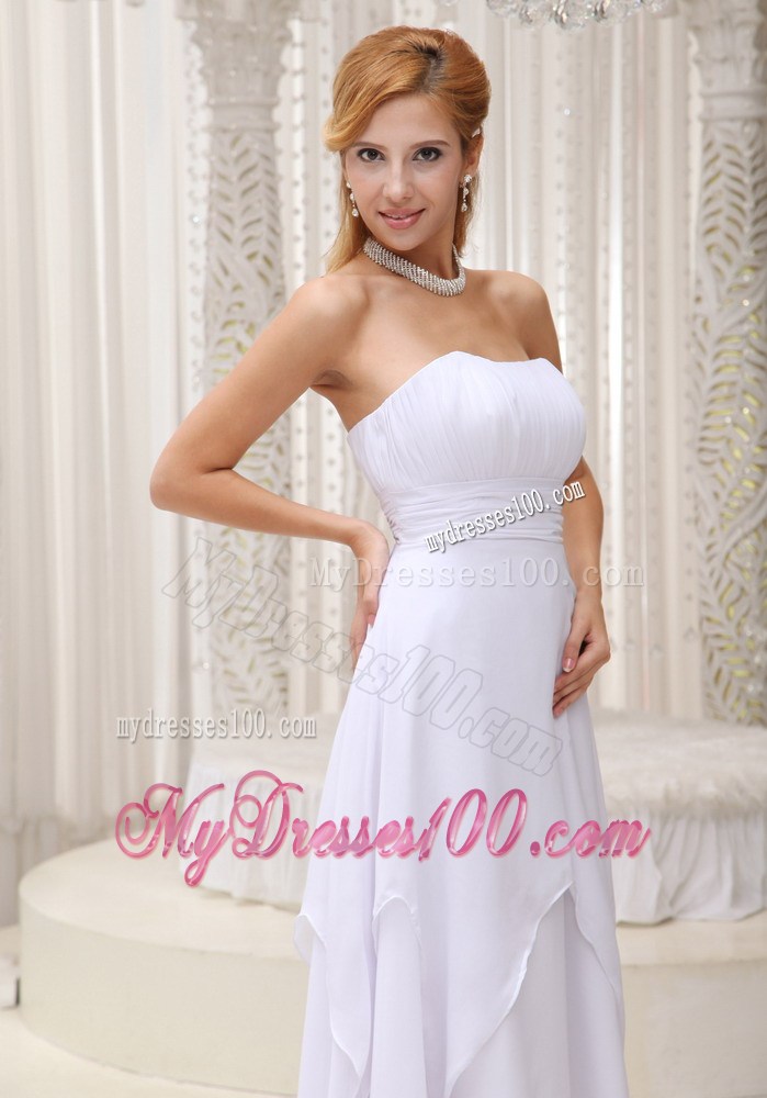 White Homecoming Dresses For 2013 Custom Made Ruched Bodice