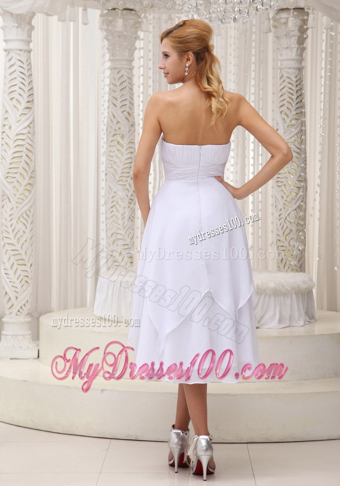 White Homecoming Dresses For 2013 Custom Made Ruched Bodice