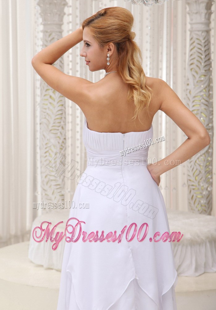 White Homecoming Dresses For 2013 Custom Made Ruched Bodice