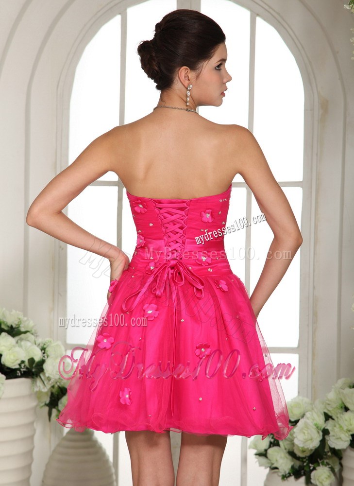 2013 Hot Pink Homecoming Dresses With Appliques and Beading