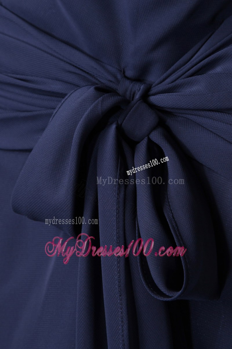 Navy Blue Empire V-neck Ruching Homecoming Dresses for 2013