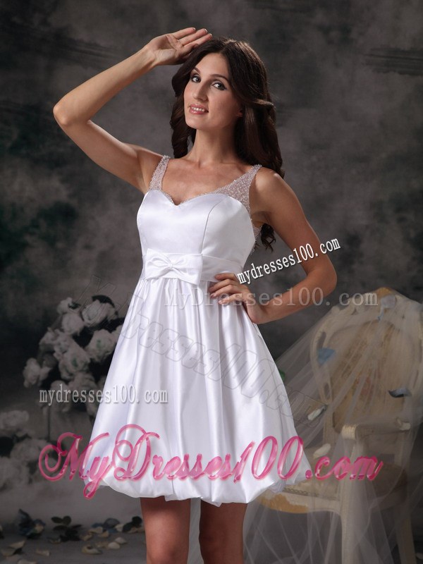 Customize Column Straps Short Homecoming Dresses with Bow