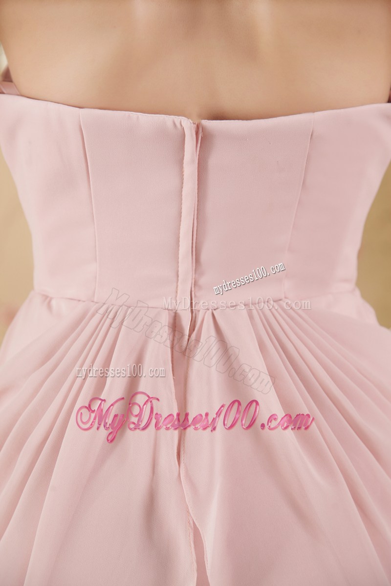 Baby Pink Column Sweetheart Cheap Homecoming Dresses Beading 