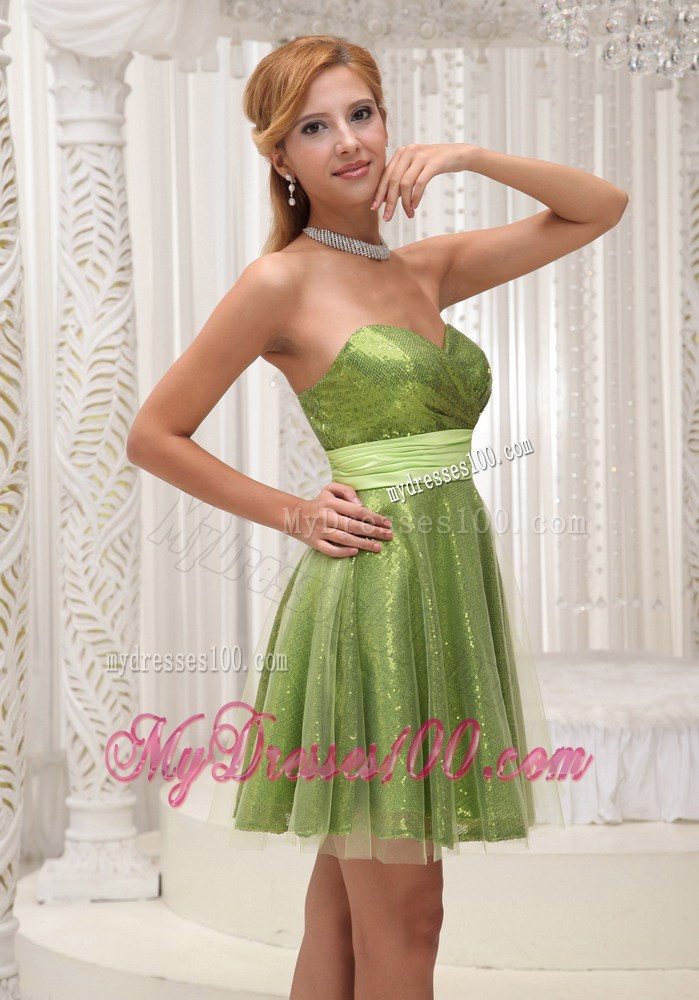 Empire Homecoming Dresses For 2013 Sequin and Sash Sweetheart