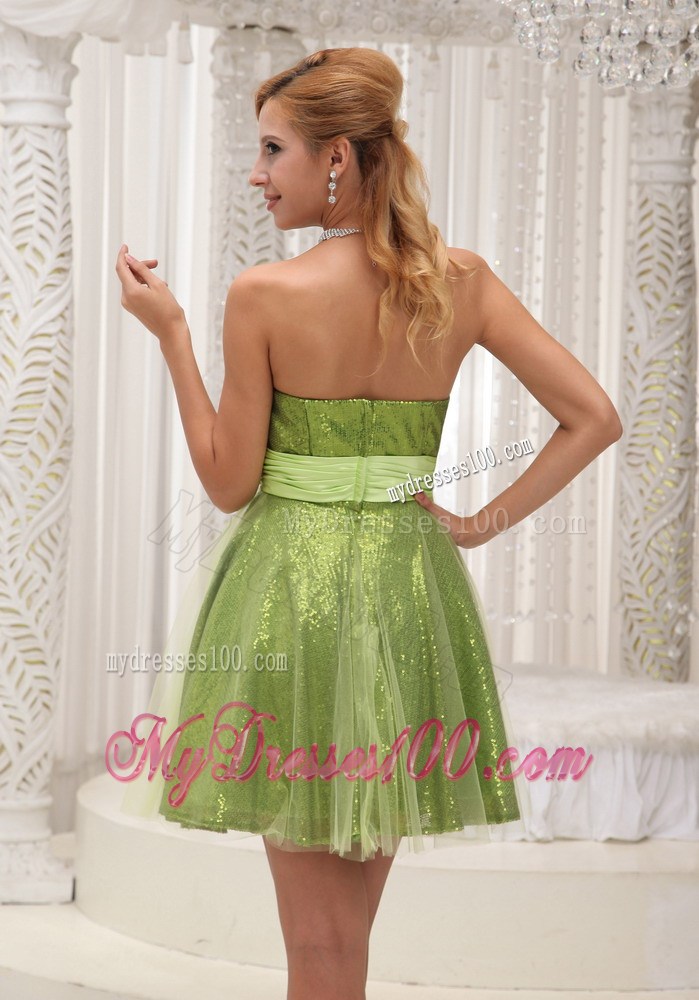 Empire Homecoming Dresses For 2013 Sequin and Sash Sweetheart