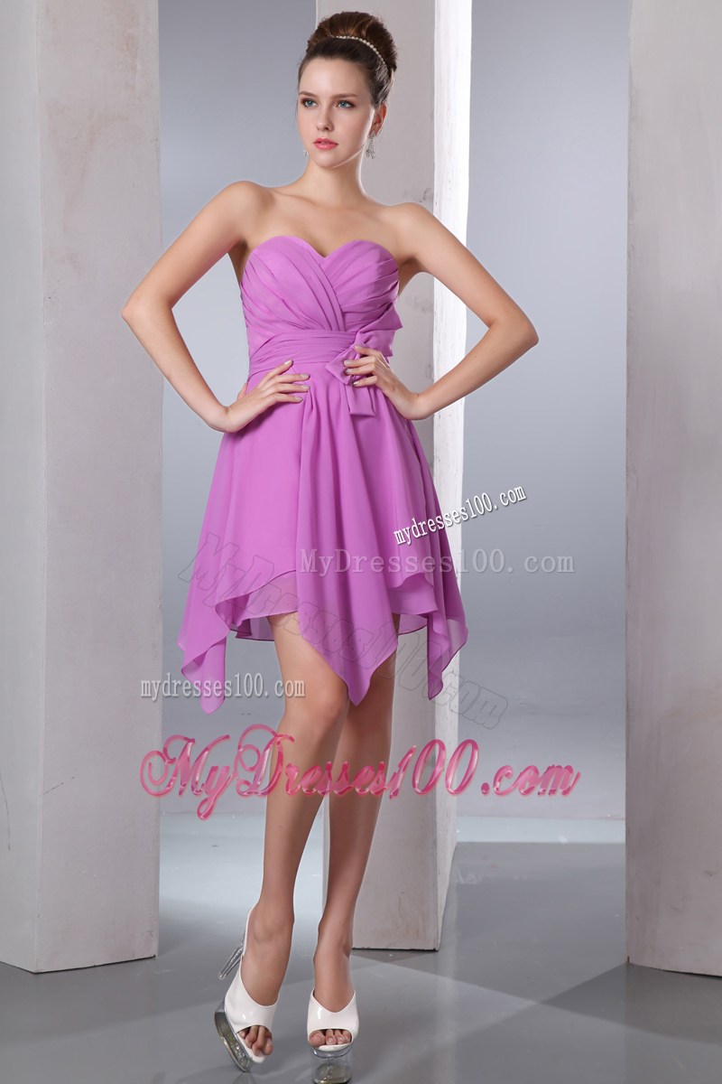 2013 Lavender Sweetheart Homecoming Dresses Asymmetrical Bow