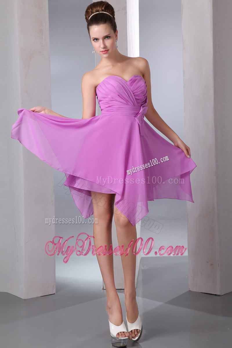 2013 Lavender Sweetheart Homecoming Dresses Asymmetrical Bow