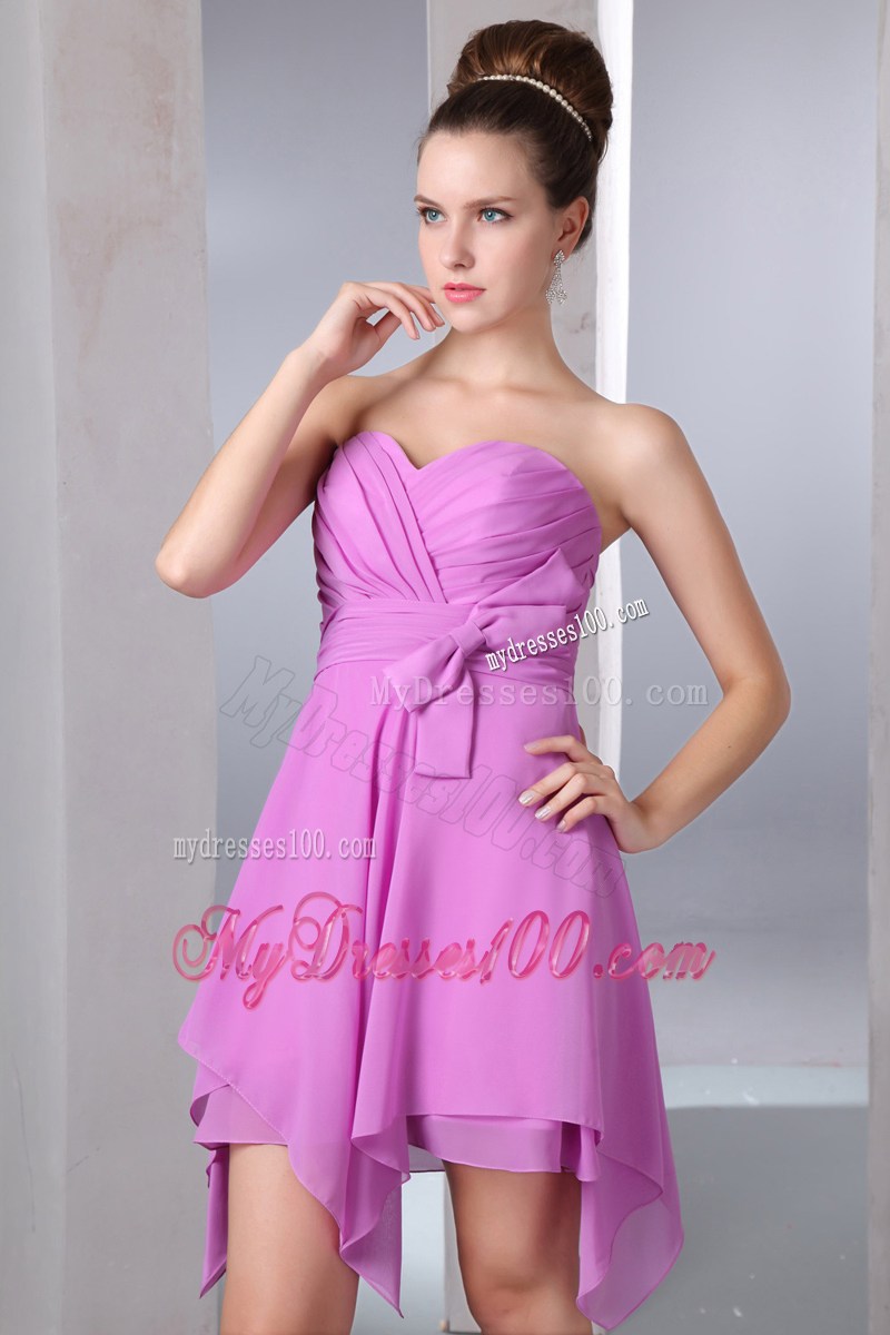 2013 Lavender Sweetheart Homecoming Dresses Asymmetrical Bow