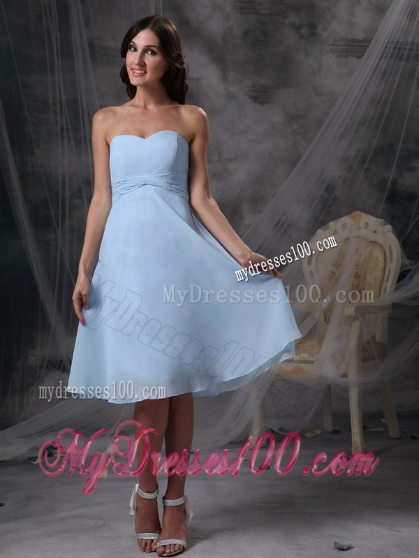 Custom Made Baby Blue Empire Homecoming Dress Sweetheart Ruches