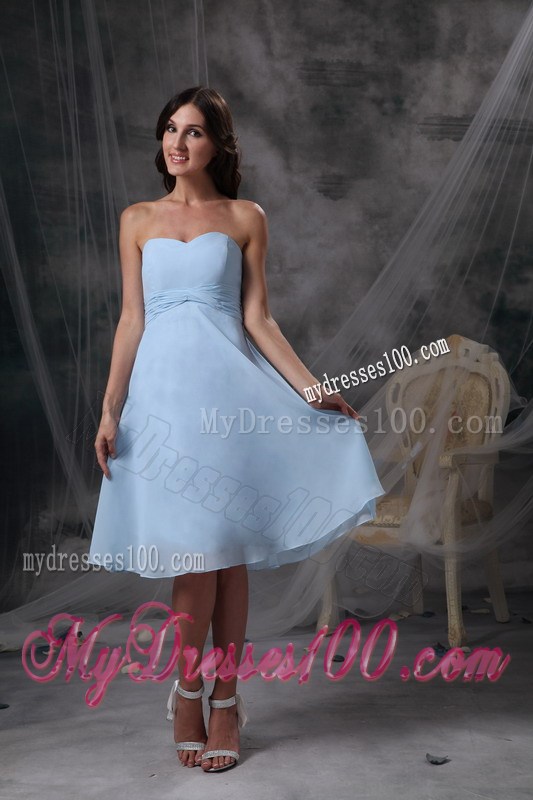 Custom Made Baby Blue Empire Homecoming Dress Sweetheart Ruches