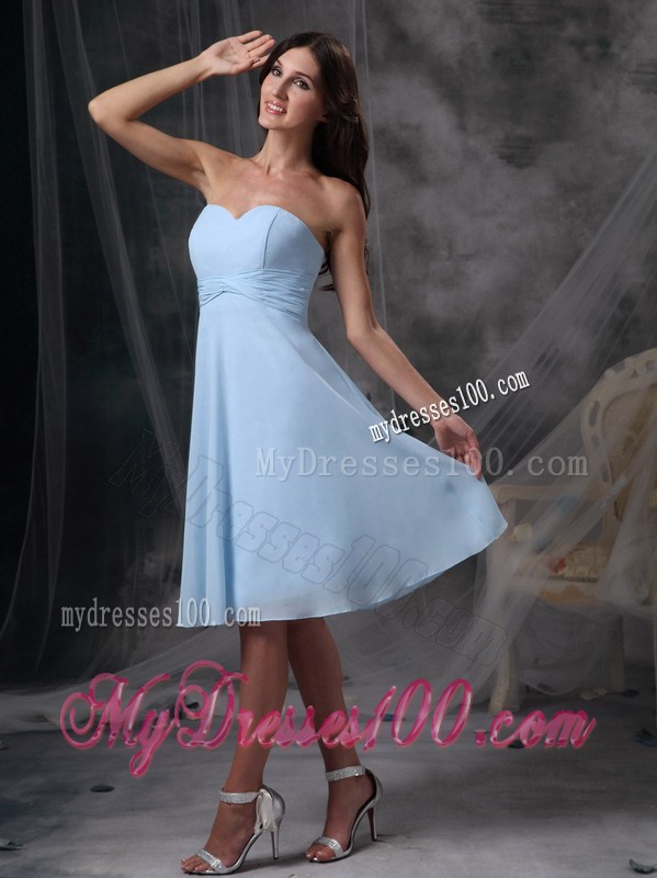 Custom Made Baby Blue Empire Homecoming Dress Sweetheart Ruches