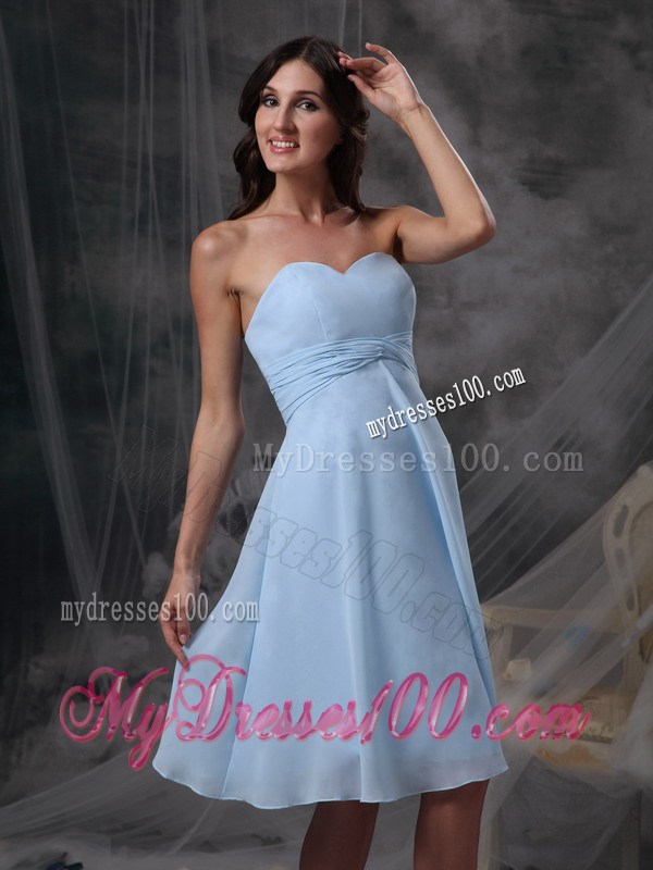 Custom Made Baby Blue Empire Homecoming Dress Sweetheart Ruches