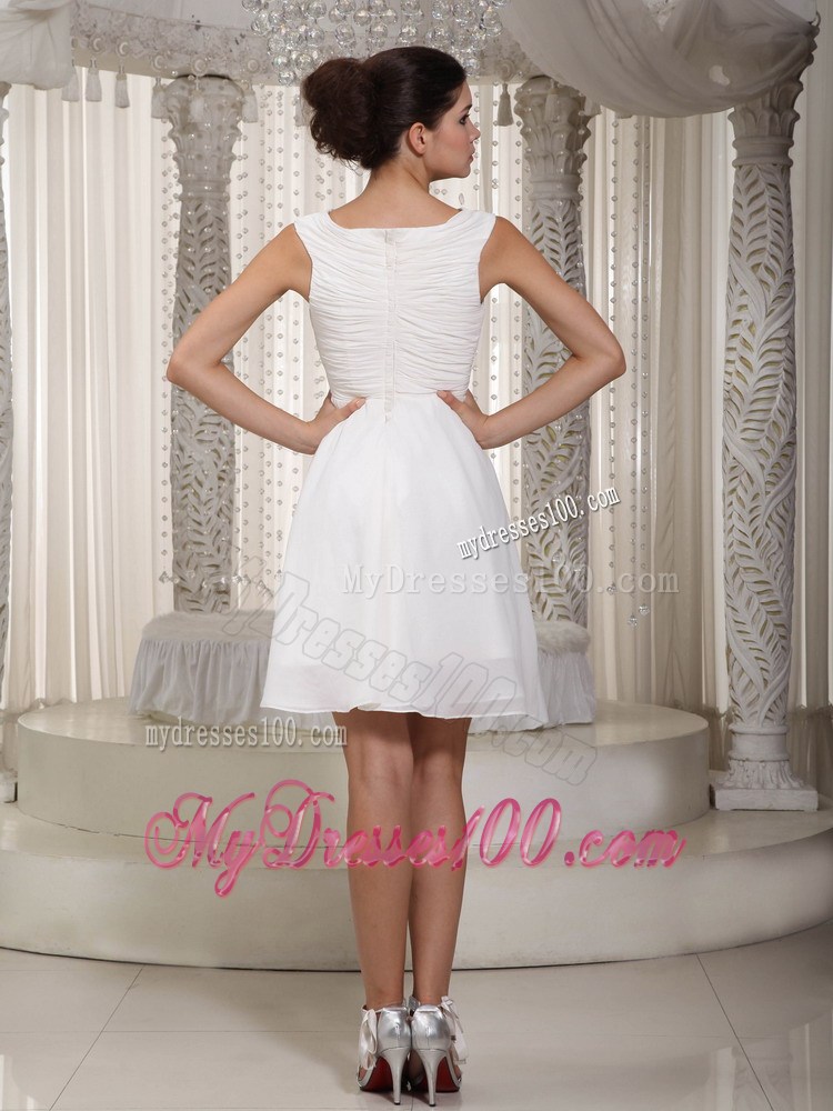 White Empire V-neck Short Homecoming Dresses for Cheap 2013