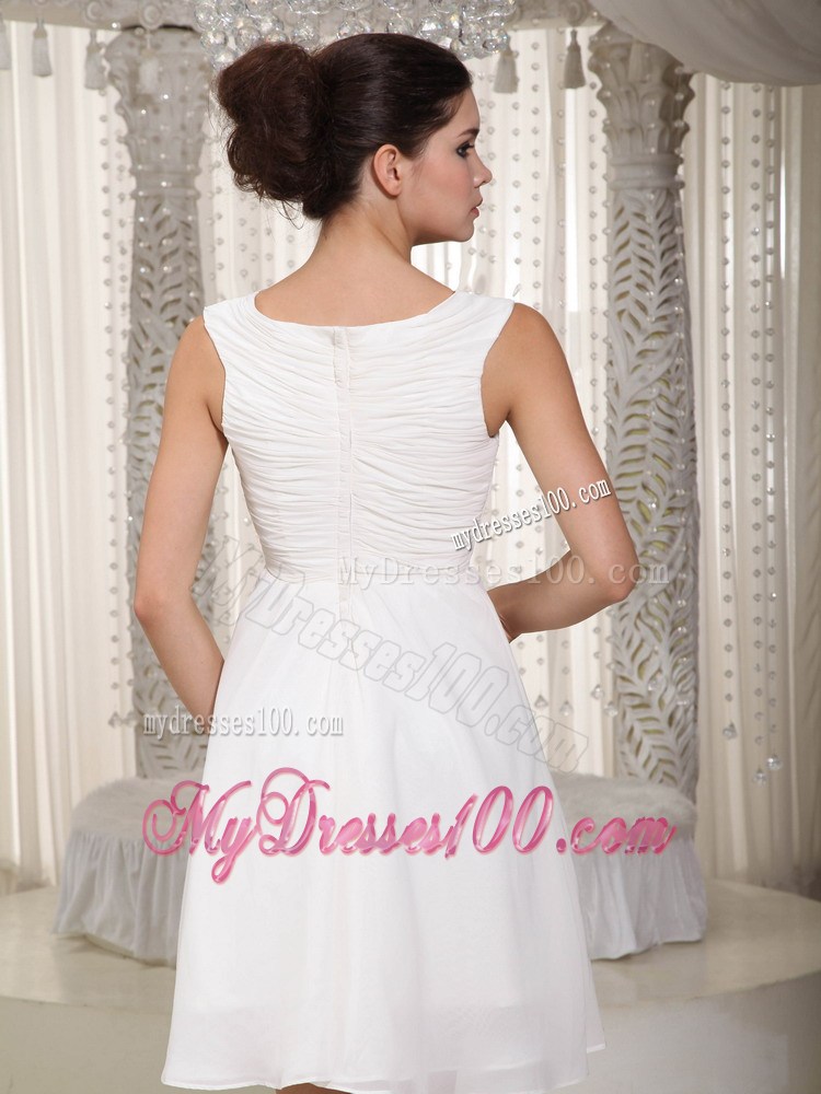 White Empire V-neck Short Homecoming Dresses for Cheap 2013