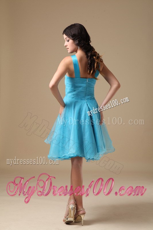 Aqua V-neck Knee-length 2013 Short Homecoming Dresses