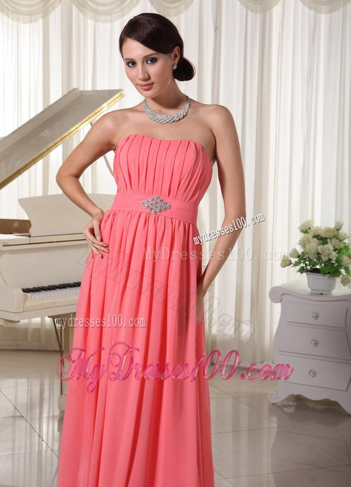 2013 Watermelon Red Homecoming Dresses With Beading and Ruche