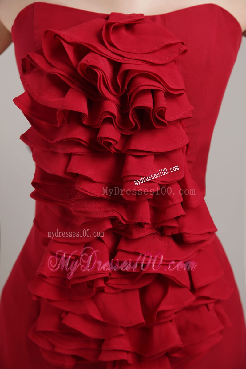Wine Red Sheath Strapless Asymmetrical 2013 Homecoming Dresses