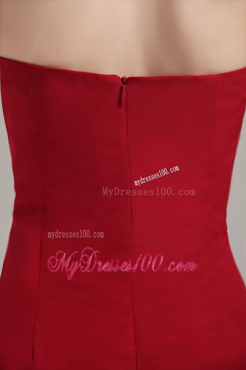 Wine Red Sheath Strapless Asymmetrical 2013 Homecoming Dresses