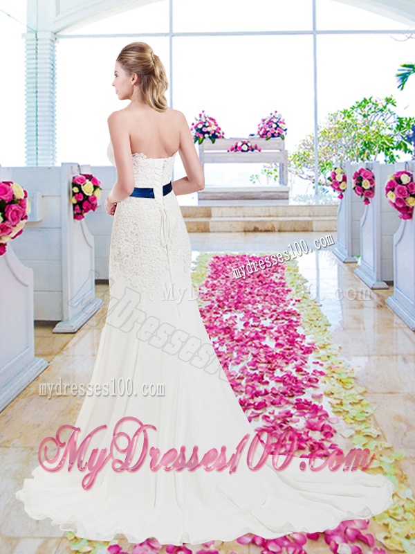 2016 Beautiful Empire Wedding Gowns with Lace and Bowknot