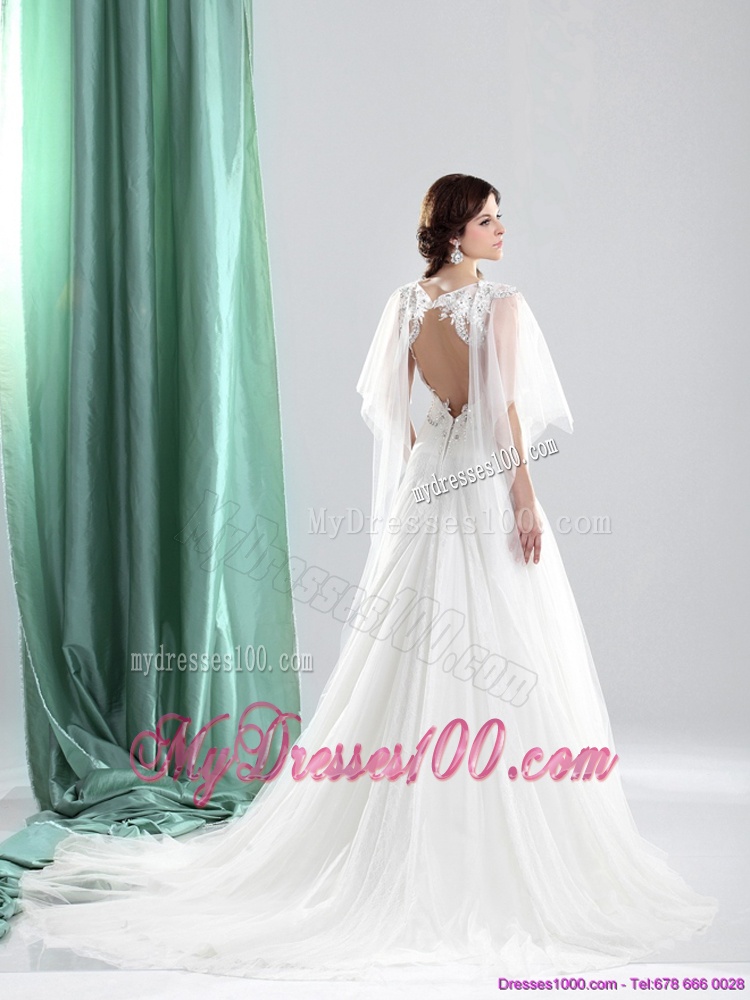 2016 Classical Straps Wedding Dress with Beading