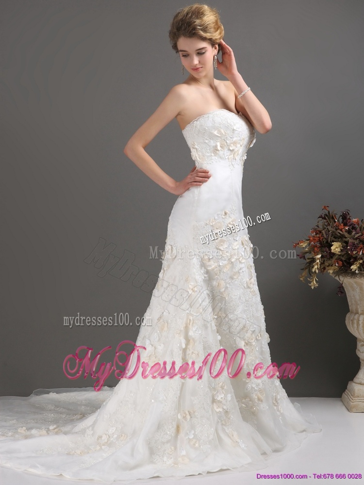 2016 Classical Sweetheart Wedding Dress with Beading and Appliques