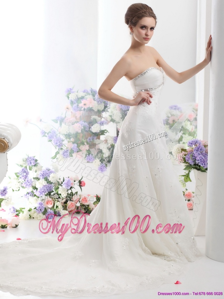 2016 New Style Sweetheart Wedding Dress with Beadings