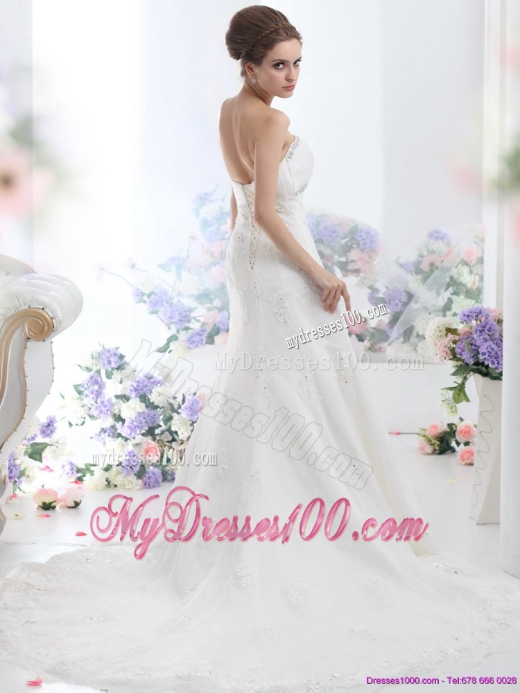 2016 New Style Sweetheart Wedding Dress with Beadings