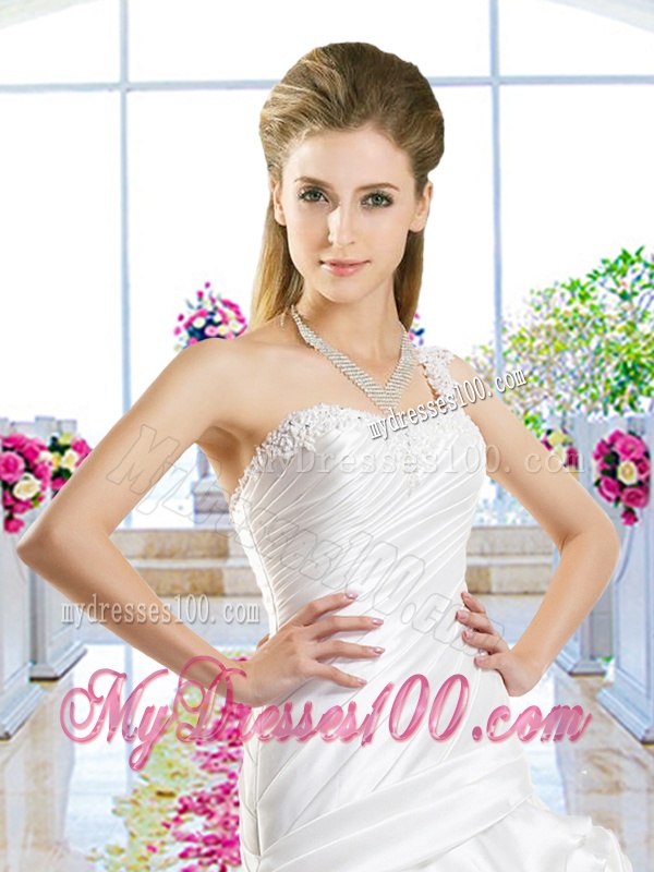 Beautiful One Shoulder Bridal Gowns with Ruffled Layers