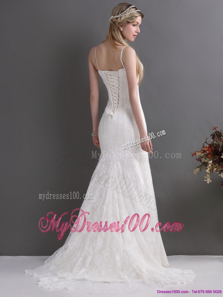 Brand New 2016 Spaghetti Straps Wedding Dresses with Lace