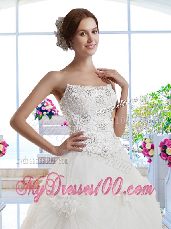Classical A Line Court Train Wedding Dresses for Garden