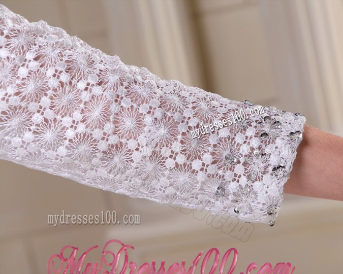 Empire Sweetheart Zipper Up Beading and Ruching Wedding Dress