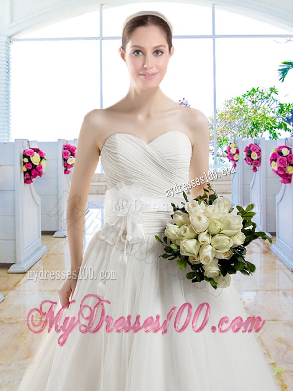 Exquisite Appliques Sweetheart Bridal Dresses with A Line