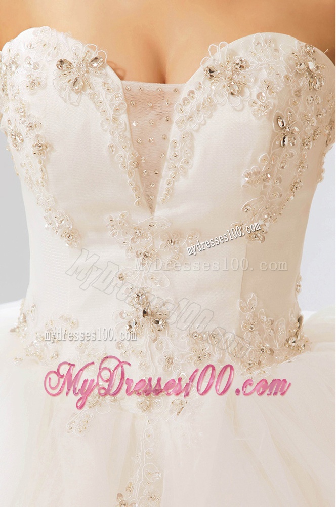 Fashionable Deep V Neckline Wedding Dresses with Beading and Ruffles