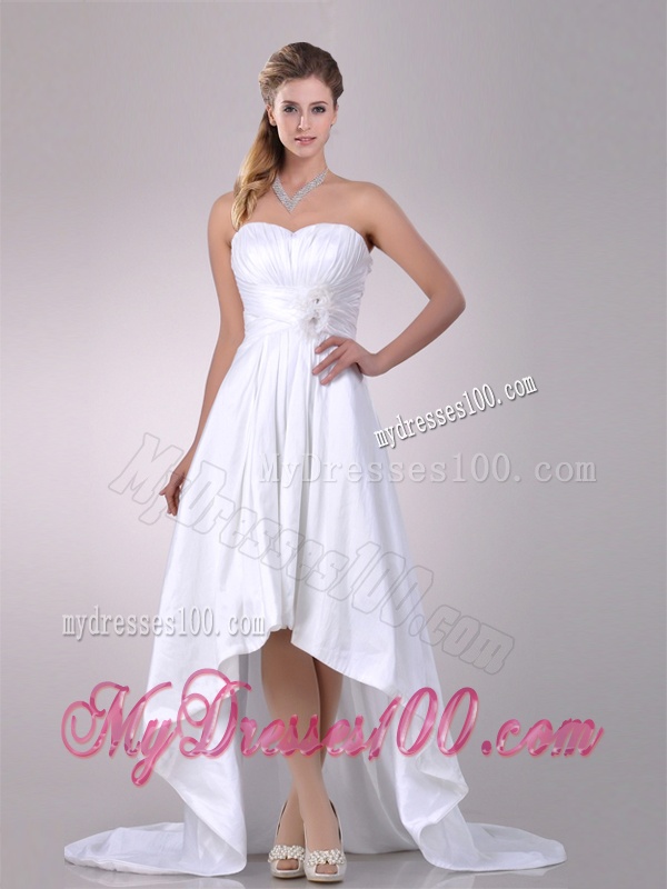 Lovely High Low Wedding Dresses with Hand Crafted and Ruching