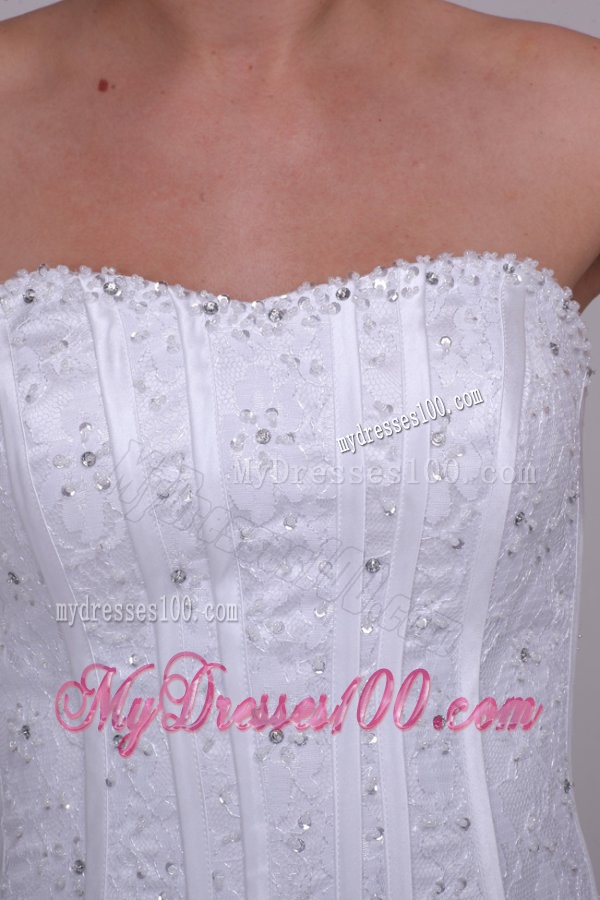 Luxurious Ball Gown Sweetheart Floor-length Beading Organza Wedding Dress