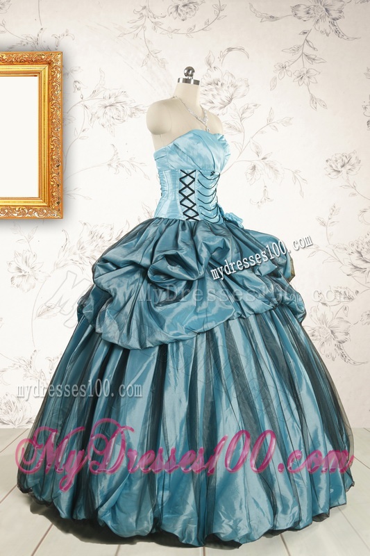 2016 Cheap Strapless Quinceanera Dresses in Teal