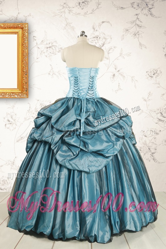 2016 Cheap Strapless Quinceanera Dresses in Teal