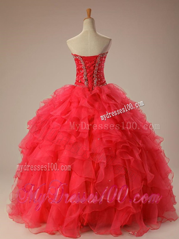 2016 Classical Sweetheart Beaded Quinceanera Dresses with Ruffles