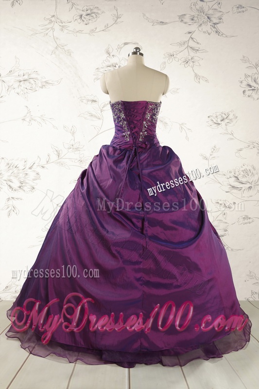 2016 Modern Purple Sweetheart Appliques Quinceanera Dresses