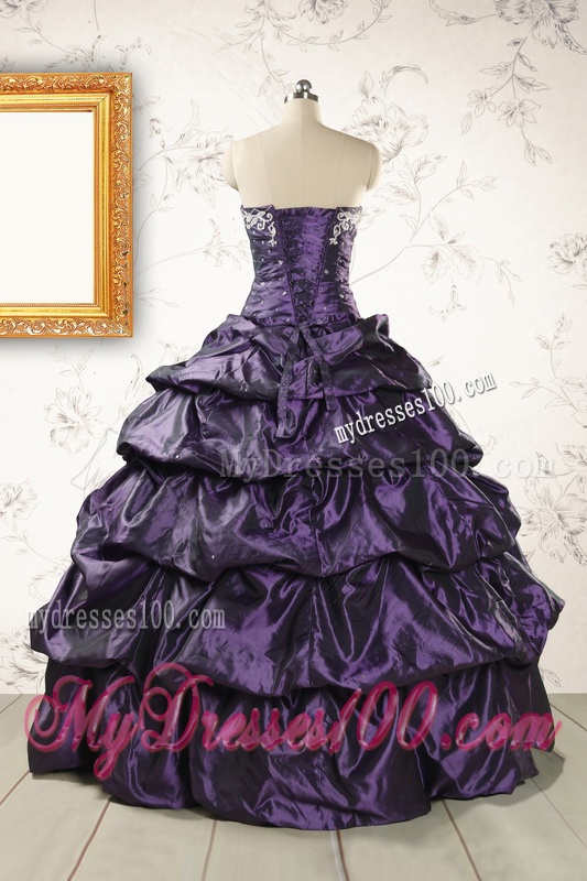 2016 Modern Sweetheart Purple Quinceanera Dresses with Appliques