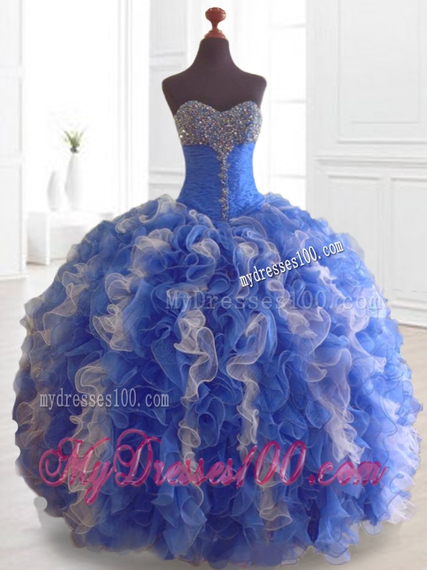 2016 Modest Beading and Ruffles Multi Color Quinceanera Dresses