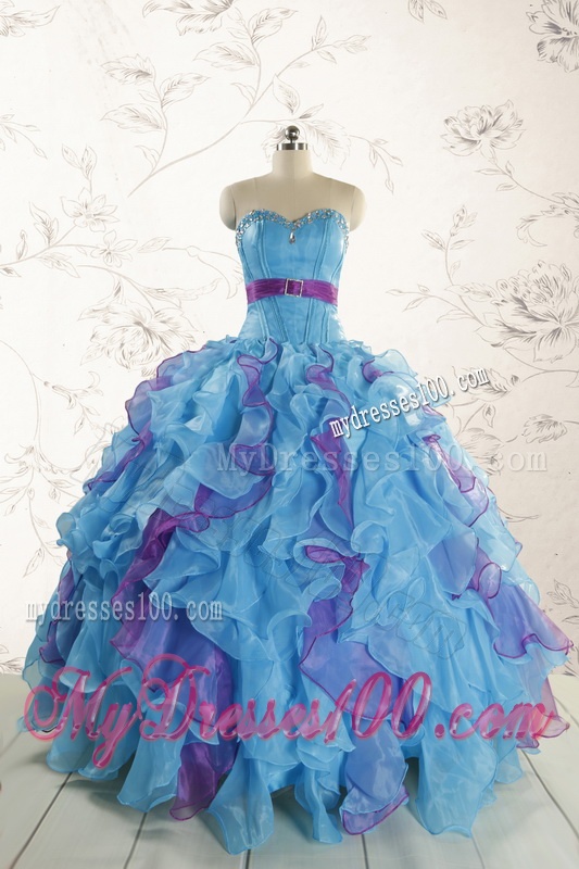 2016 New Style Multi Color Quinceanera Dresses with Beading and Ruffles