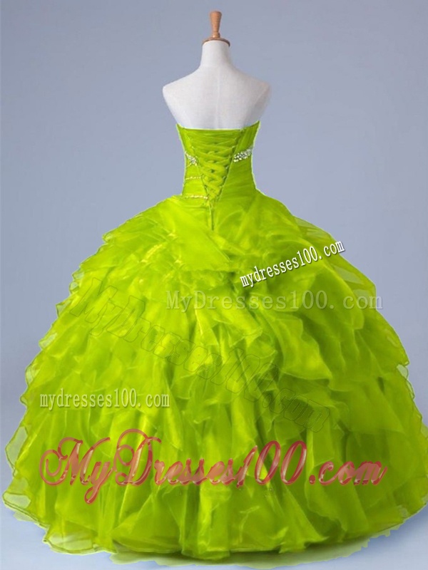 2016 Perfect Strapless Quinceanera Dresses with Beading and Ruffles