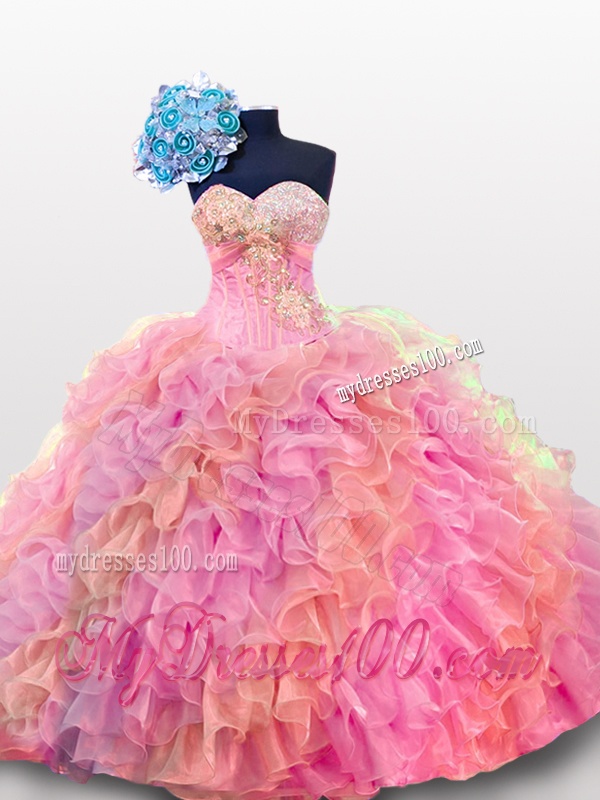 2016 Perfect Sweetheart Quinceanera Dresses with Sequins and Ruffles